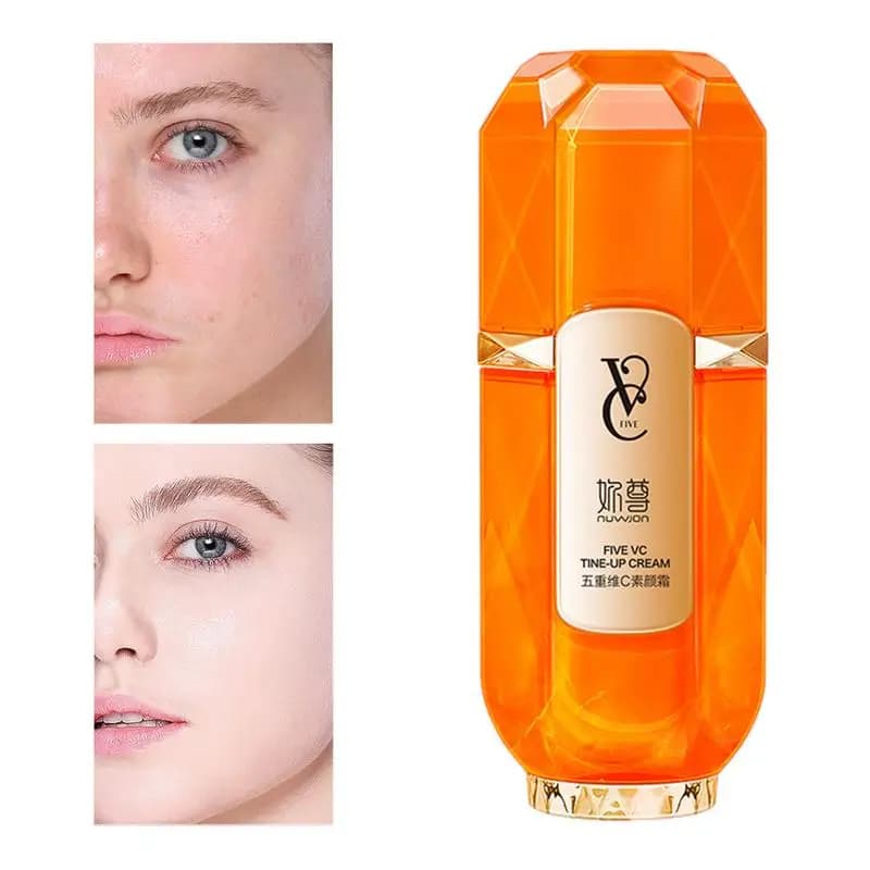 Cinque Crema schiarente per la pelle alla vitamina C Crema idratante non grassa Crema schiarente delicata sulla pelle Crema idratante per il viso