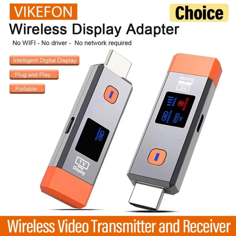 Trasmettitore e Ricevitore Video Wireless HDMI 50M 1080P@60hz, Extender HDMI Wireless, Adattatore Dongle Wifi per Display TV, da PC a TV