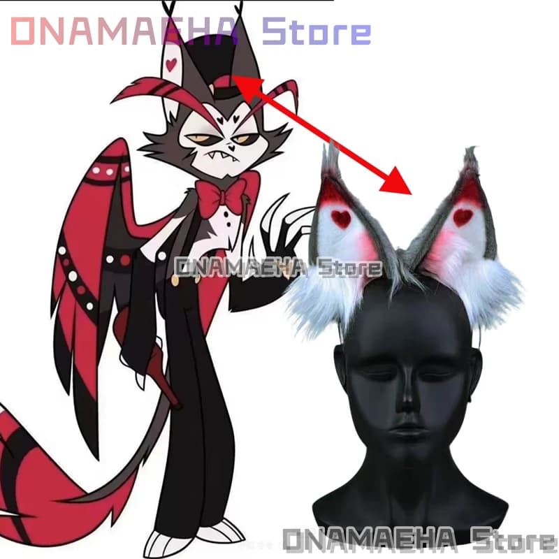 ONAMAEHA @ Anime Buccia Cosplay Earring Hat Coda Hazbin2 accessory Cosplay Puntelli Hand-made decorative peel Prop 3Pc Woman Costume