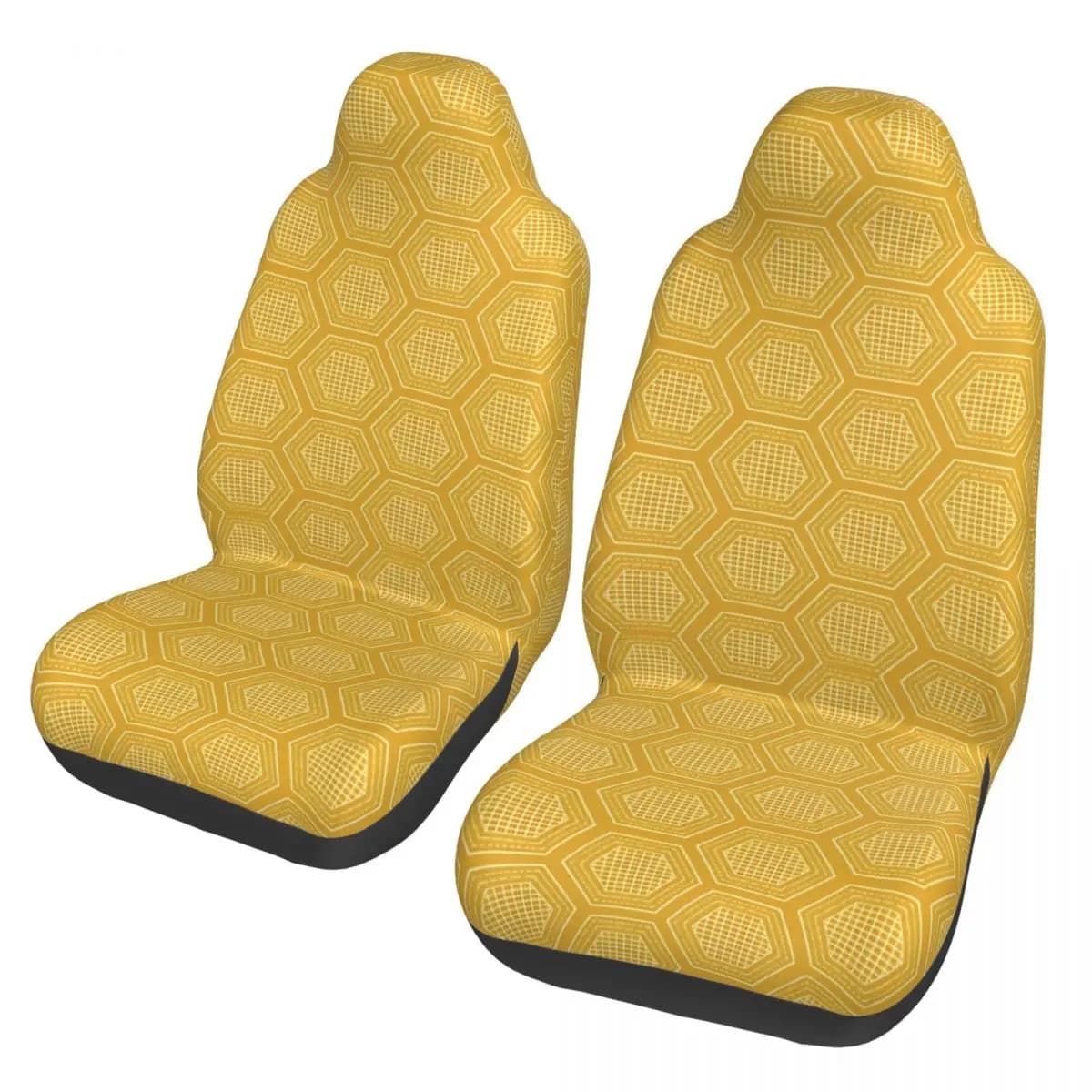 Universal Car Seat Covers with Geometric Motive to Yellow Bee, Polyester Travel Seat Covers for Hunting