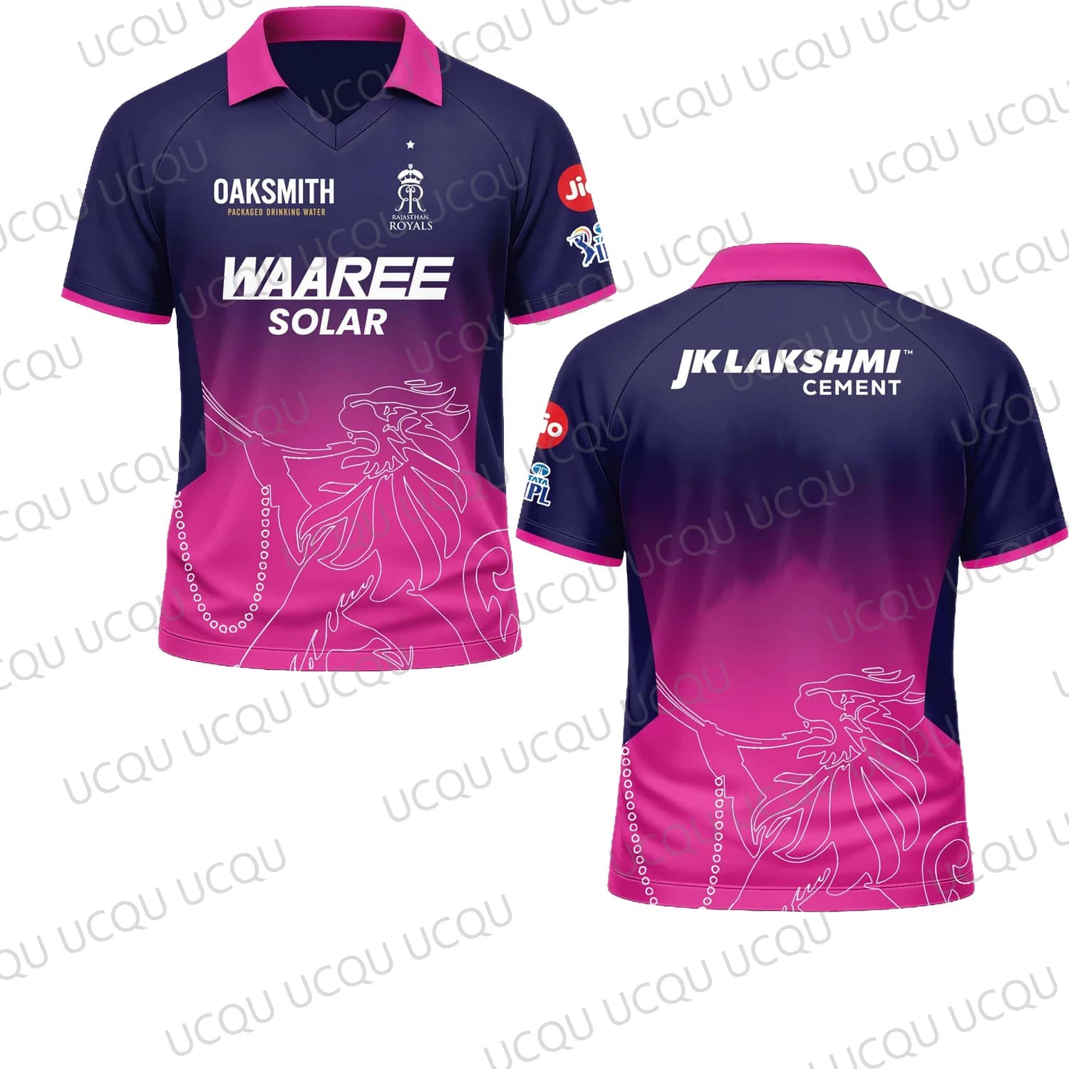 Nuova Maglia Polo da Cricket IPL Rajasthan Royals 2026 ad Asciugatura Rapida per Tutte le Stagioni, con Scollo a V, per Adulti/Bambini, Sportiva e Casual