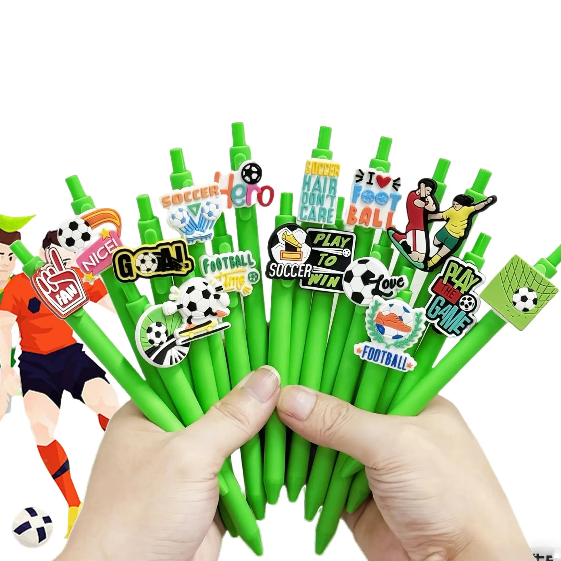 Set di 10 Penne Gel a Forma di Pallone da Calcio, Inchiostro Nero 0.5mm, Penne Carine a Forma di Pallone, Forniture per il Ritorno a Scuola, Set Regalo per Feste per Bambini