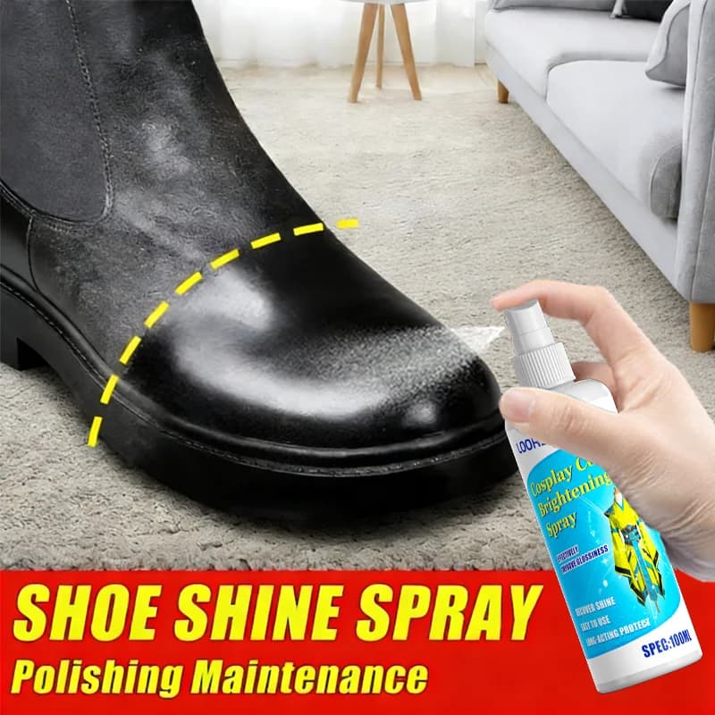 Spray lucidante per pelle Loorsan, ripristinatore rapido del bagliore per scarpe, giacche, divani, borse, costumi cosplay, manutenzione