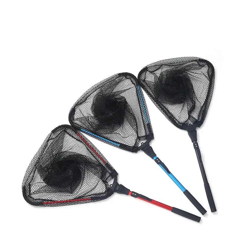 Guadino da pesca pieghevole portatile Maniglia telescopica portatile Richiamo Stream Fishing Cast Mesh Fishing Tool Rete da pesca a mosca