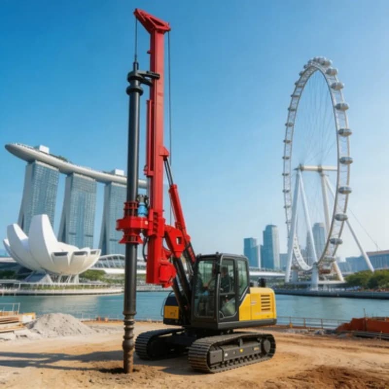 27m Depth Rotary Drilling Rig Drill Rig Borehole Drilling Machine YCR65 40kNm Torque for Foundation Project Use