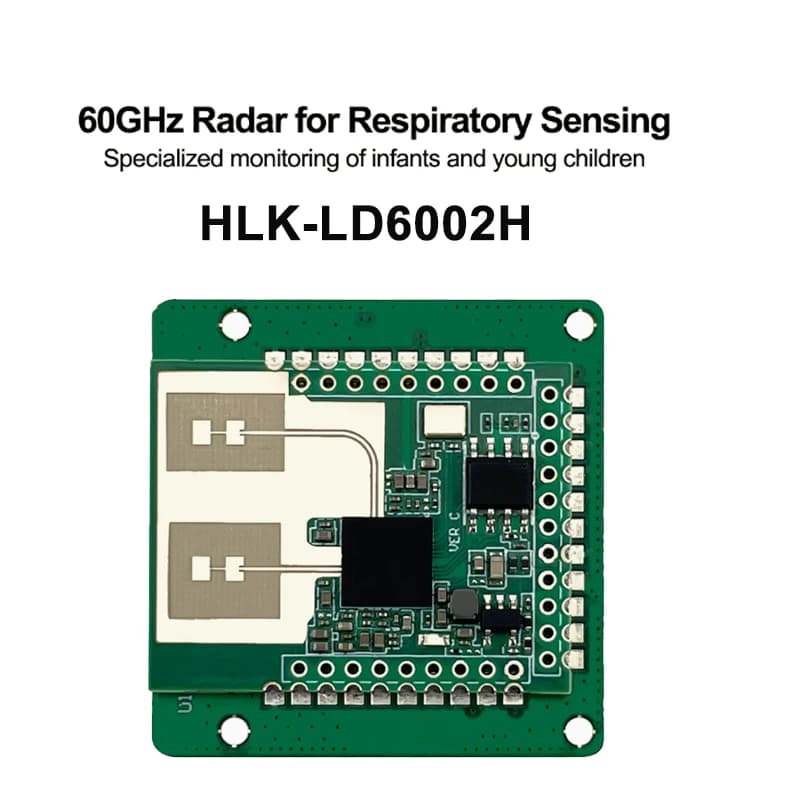 HLK-LD6002H Modulo radar di rilevamento del battito cardiaco e respiratorio infantile 60G Monitoraggio intelligente senza contatto Sicurezza dei bambini piccoli