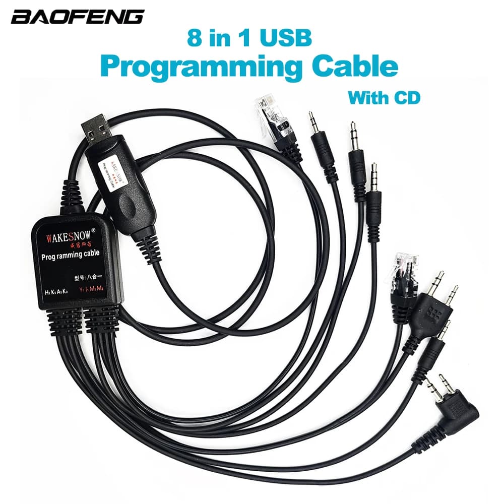 Cavo di programmazione USB multifunzione universale 8 in 1 per Baofeng Walkie Talkie TYT Kenwood Yaesu HYT Radio bidirezionali