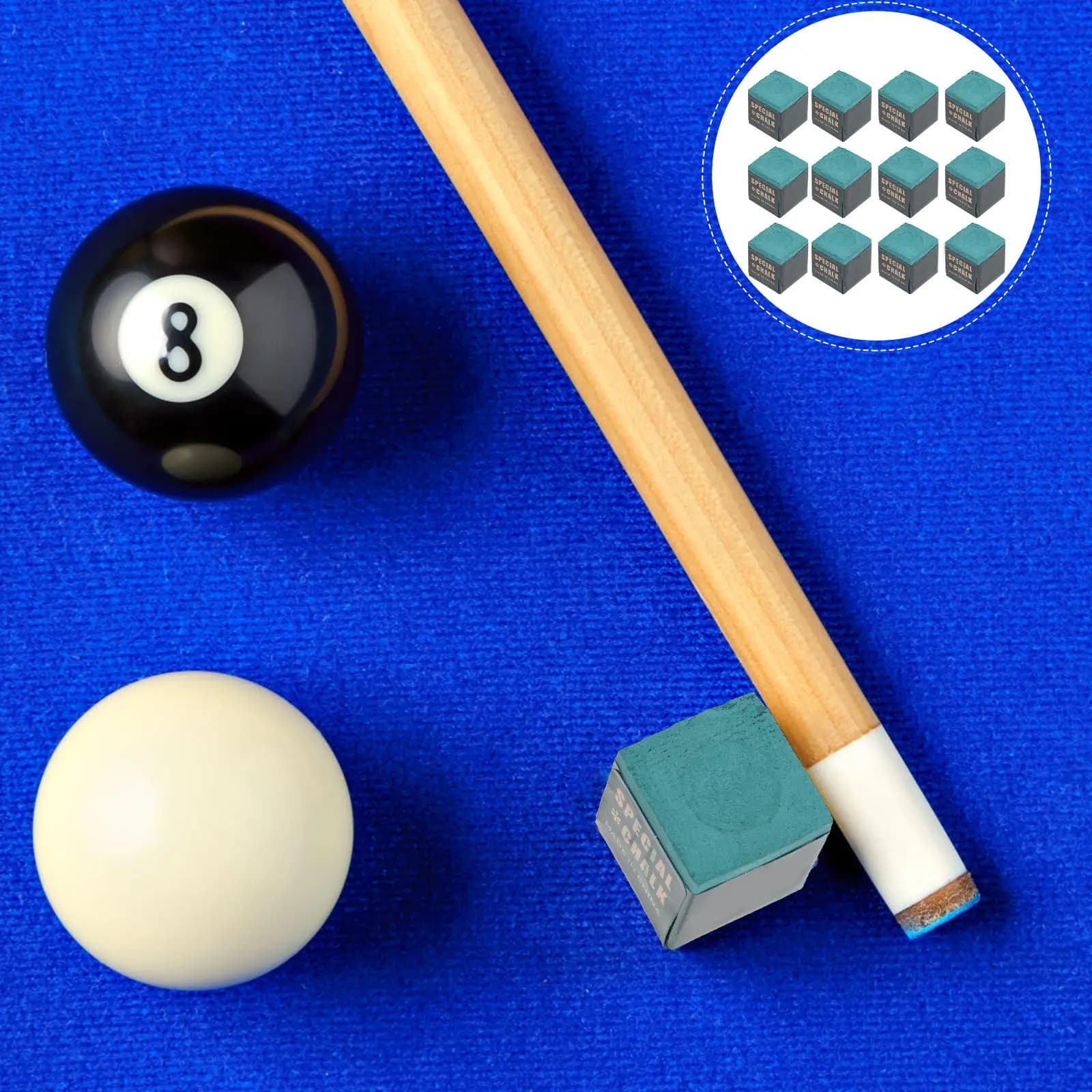 Set di 12 Gessetti ad Alte Prestazioni per Stecche da Biliardo, Previene lo Scivolamento, Garantisce una Presa Affidabile sulla Punta, Ideale per Biliardo e Snooker