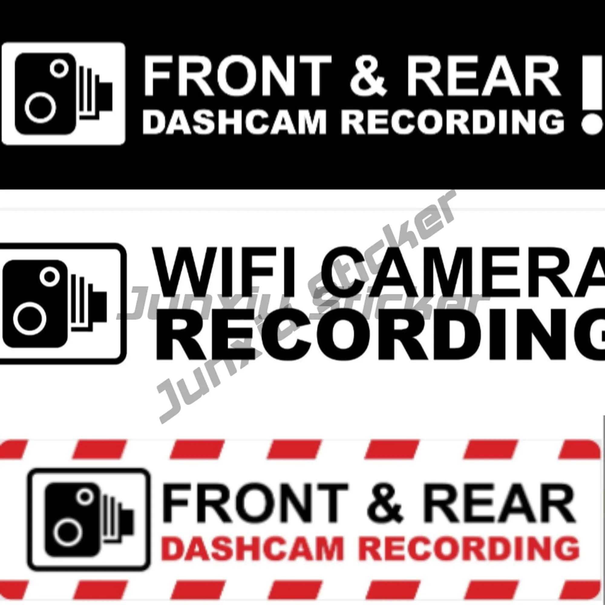 Dashcam Registration Notices Stickers Front and rear CCTV for cars, vans, buses, trucks HTV