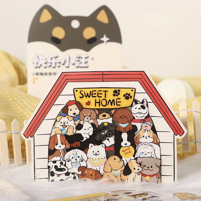 Mr.Paper 3 Pezzi/Busta Adesivi Puzzle con Animali Carini Serie Furry Shelter Kawaii per Decorazione Fai-da-Te, Diari, Scrapbook, Cover Telefono, Album