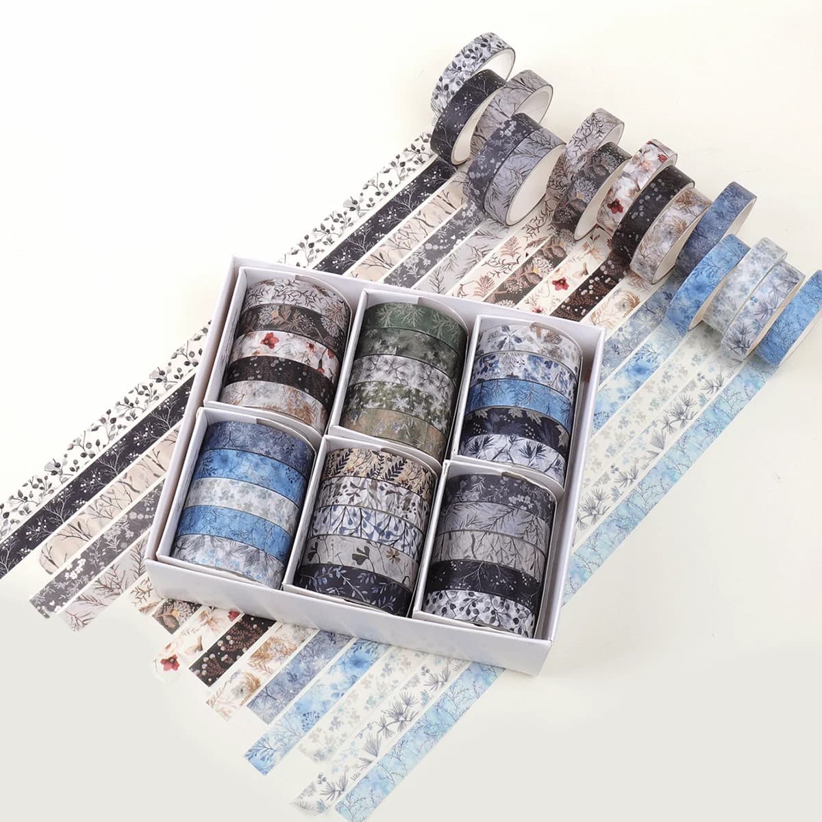 30 rolls/box Washi Tape Kit Vintage Floral Pattern Decor Tape for Girls Scrapbooking Journaling Handmade Craft Holiday Gift