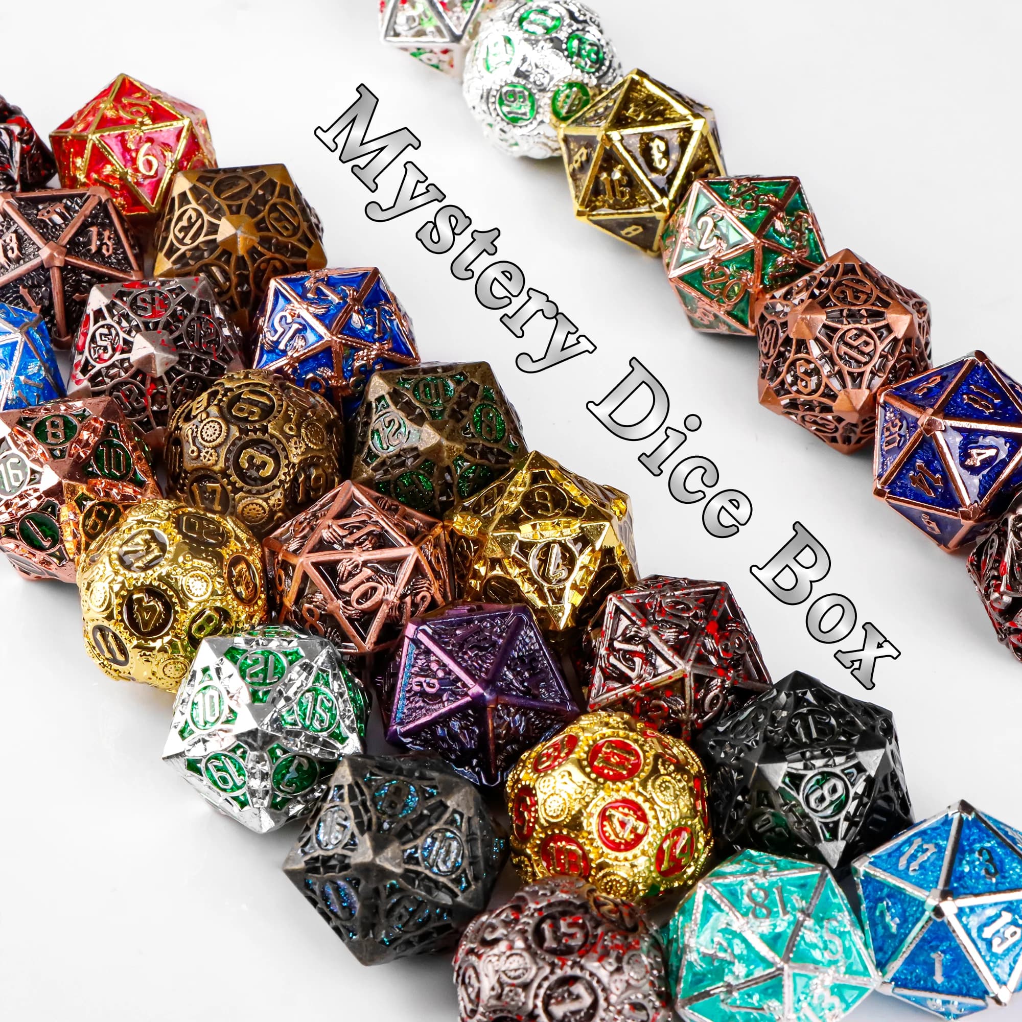 Set di dadi misteriosi Borsa cieca DND Dadi con nucleo liquido Dadi cavi Dadi D e D in resina per dadi di donjons e draghi Regalo