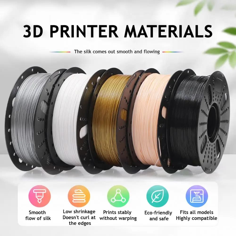 1.75mm PETG 3D Printer Filament 1kg Spool High Toughness Filament Neatly Wound Solid Color Filament for DIY Models Ornament