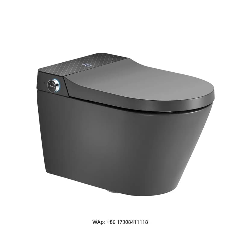 WC Intelligente Sospeso con Sensore a Piede e Scarico Automatico, Colore Grigio