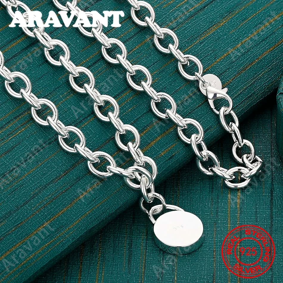 Collana con catena a chiusura rotonda in argento sterling 925, gioielli squisiti e carini per feste di matrimonio da donna