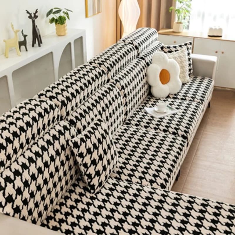 Copridivano caldo invernale a prova di gatto Copridivano elasticizzato elastico in jacquard lavorato a maglia di lusso Copridivano in velluto antigraffio