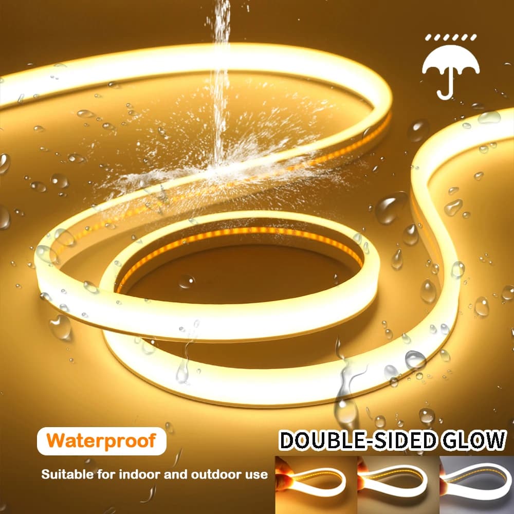 Striscia LED COB 12V 24V ad alta densità 320LEDS/m RA90 IP65 Impermeabile 3000K 4000K 6000K Luci al neon flessibili per stanza esterna