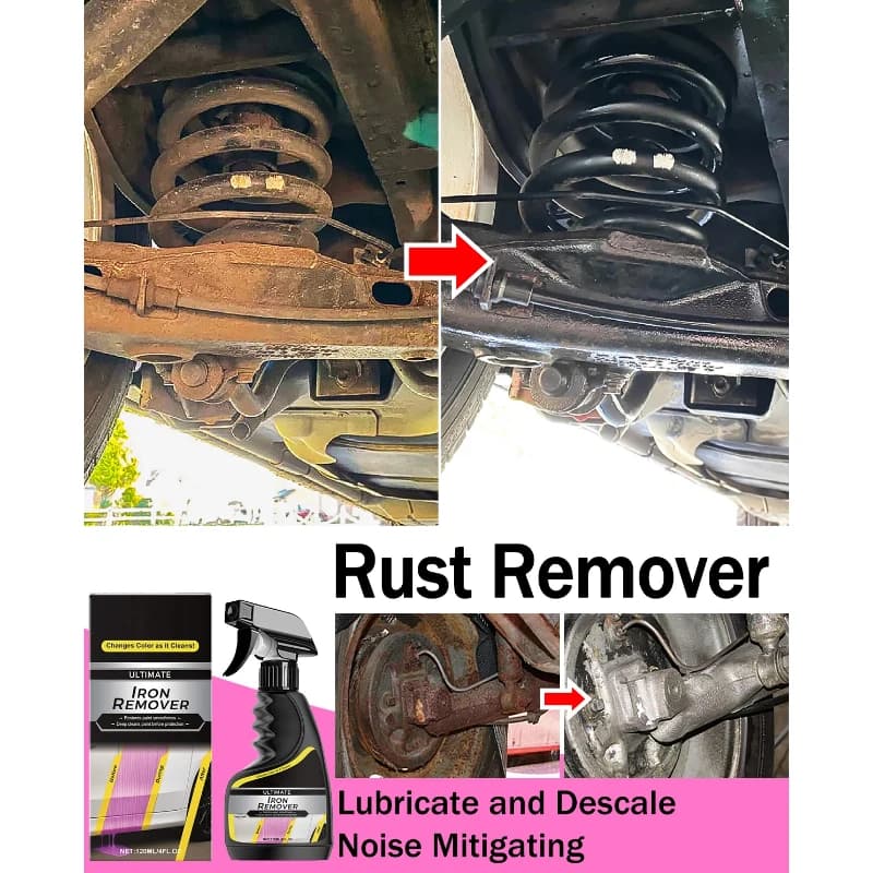 Detergente Antiruggine per Auto 120ml, Agente per Pulizia Cerchioni e Superfici Metalliche, Rimozione Ruggine e Macchie, Prodotto Pratico per Pulizia Brillante