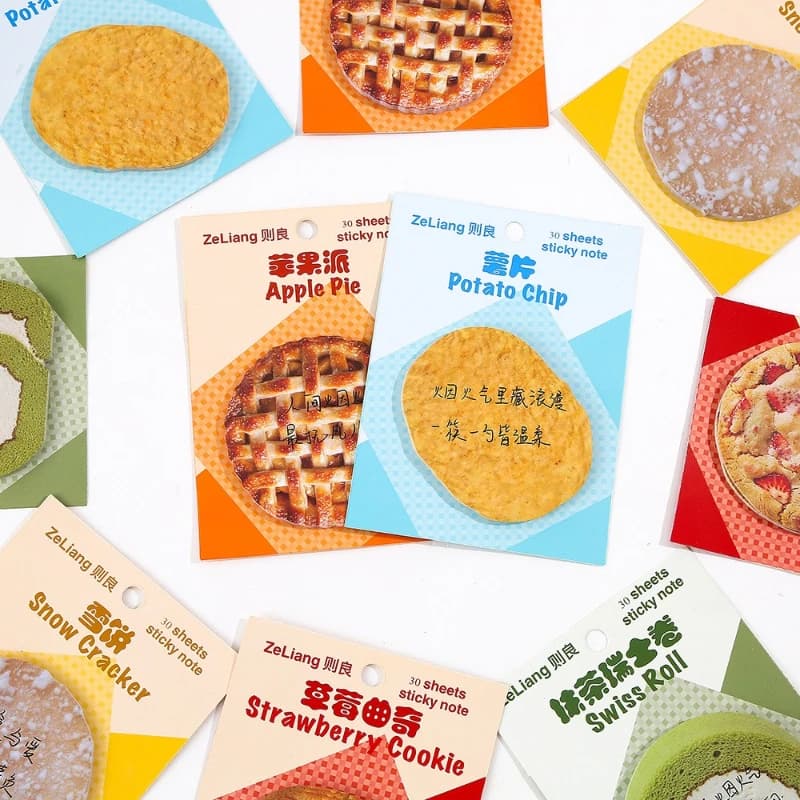 Office School Supplies Snack Party Series notes Biscuits Bread Special shaped N time stickers Tear sticky note paper book kawai