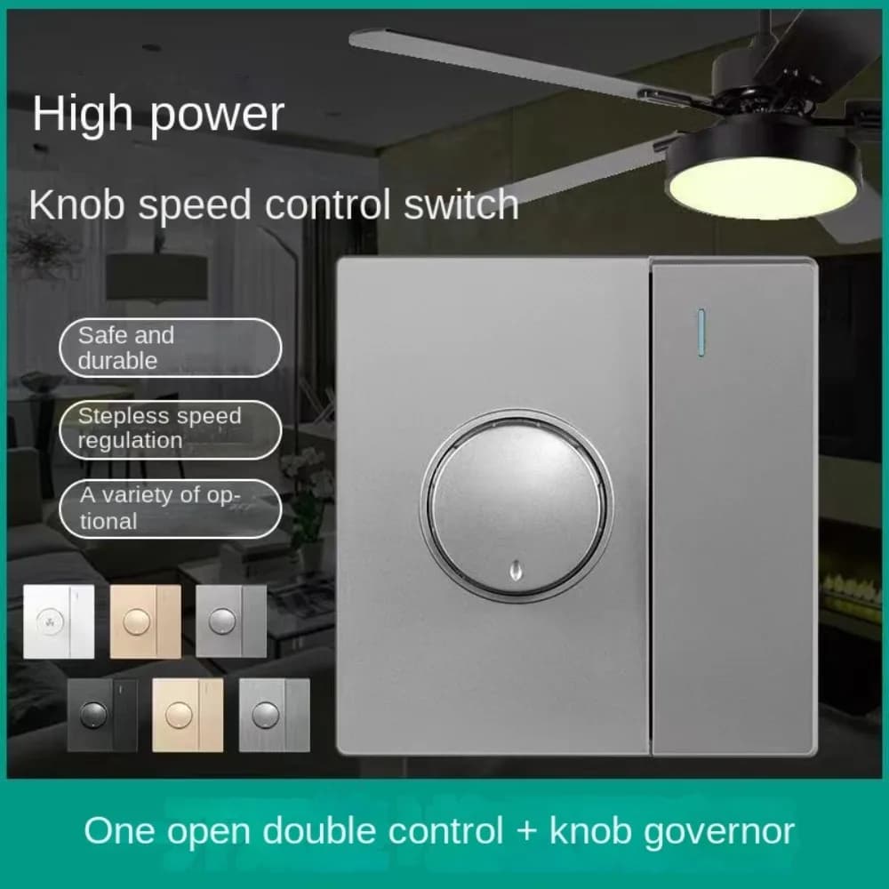 Concealed Installation Fan Switch 110-240V Overload Protection Intelligent Fan Speed Regulation High-power 60mm Hole Spacing