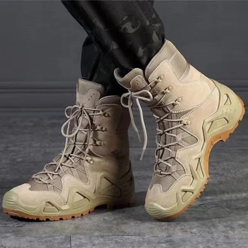 High Quality Men Tactical Boots High-Top Fans Hiking Shoes Outdoor Sports Combat Botas Waterproof Foreign Taticas Masculino