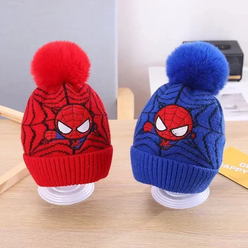 Marvel Spiderman Bucket Hat Badges Kawaii Anime Knitted Hat Panama Hats Fisherman Cap Casual Bob Bucket Caps Gift