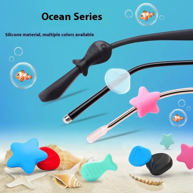 【Nice】5 Paia di Ganci per Occhiali in Silicone a Forma di Conchiglia, Antiscivolo, Accessori per Occhiali, Anelli di Fissaggio per Aste