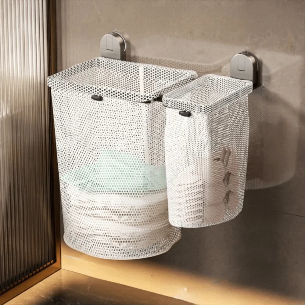 Mesh Material Collapsible Laundry Bag Breathable Design Large Capacity Dirty Clothes Organizer Space Saving Carbon Steel Frame