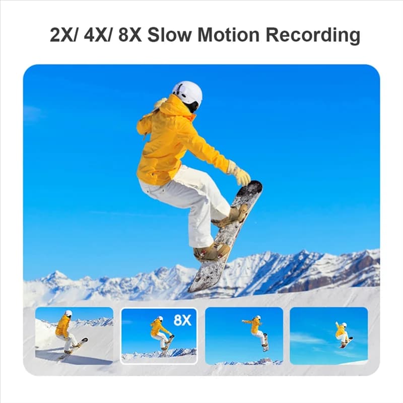 Eccellente! Indossabile 4K 30FPS Telecamera montata sulla testa Videocamera WiFi Videocamera Webcam Obiettivo grandangolare Batteria Controllo APP