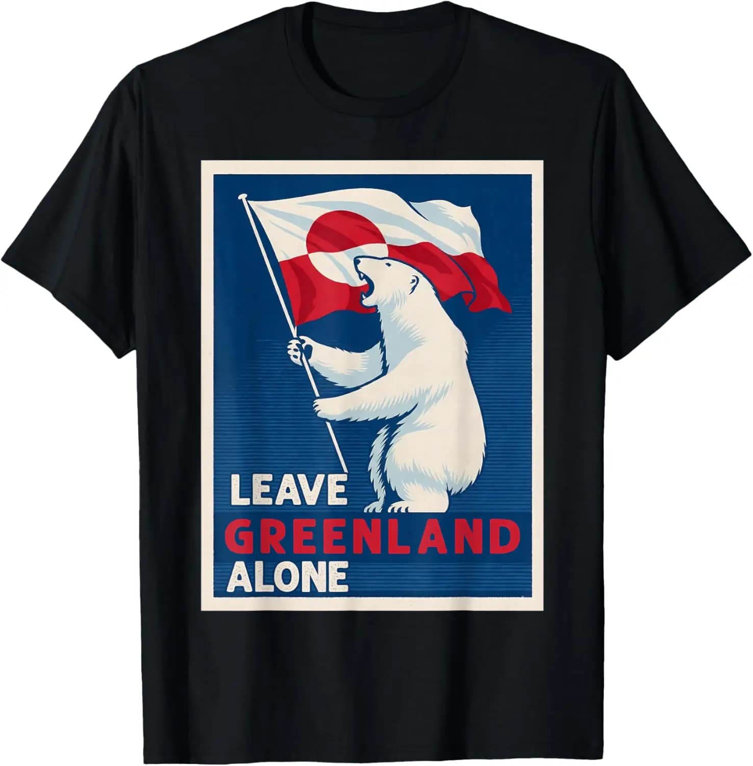 Lascia in pace la Groenlandia: T-shirt con bandiera dell'orso per i supportori del Groenlandese