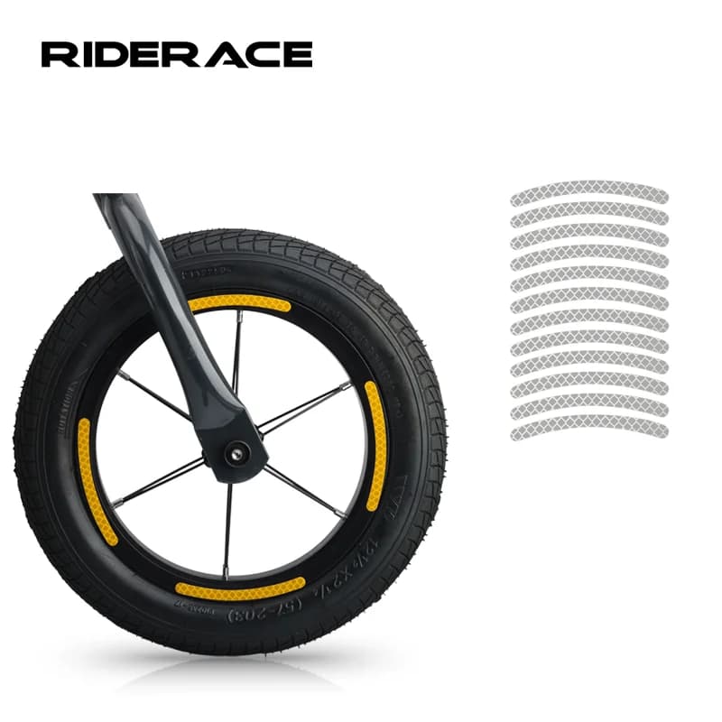 Adesivi di sicurezza riflettenti per nastri applicati per pneumatici per bici per adesivi per biciclette per equilibrio per bambini Decalcomanie per ruote per cerchioni di avvertimento per motociclette