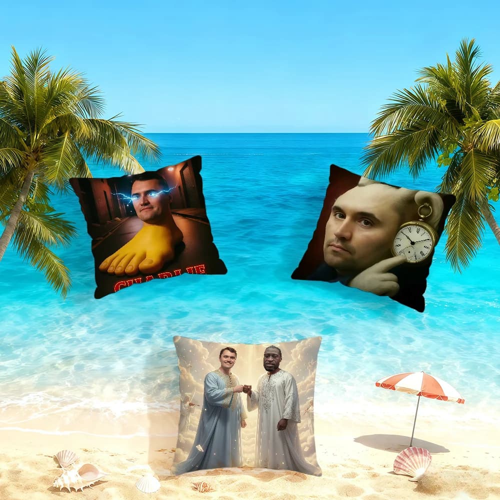 Funny C-Charlie Kirk pillow lining, for bed, sofa, living room, simple and soft pillow, gift for parties