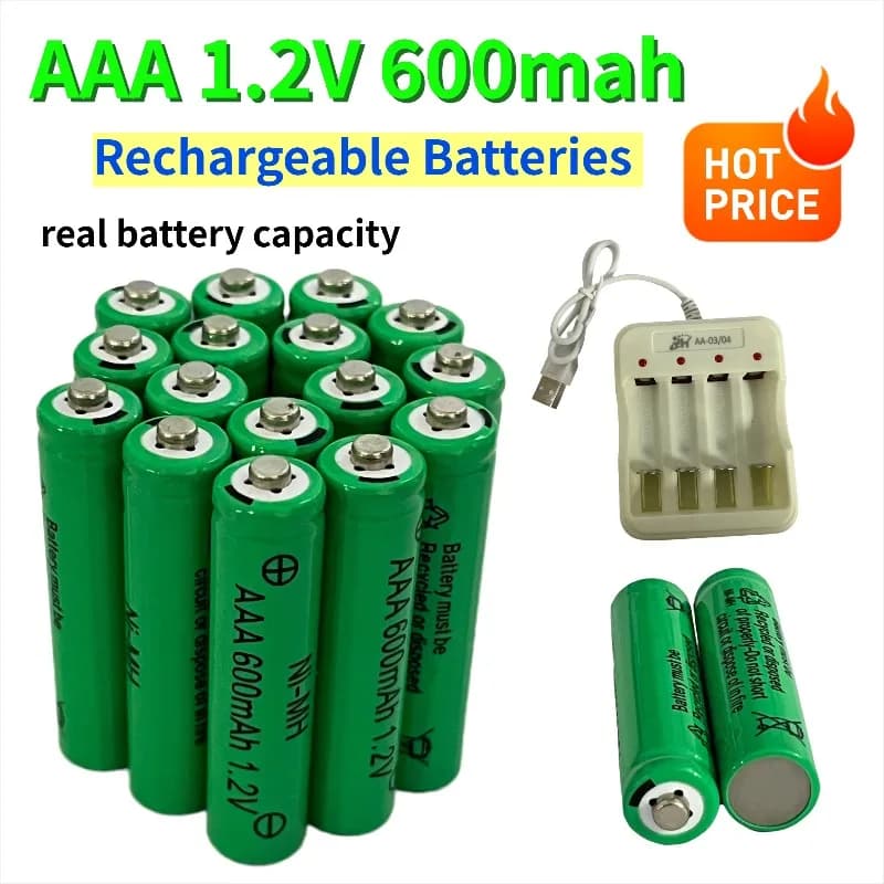 AAA NiMH 1.2 V 600 mAh rechargeable battery suitable for razors, remote controls, watches and electric brushes