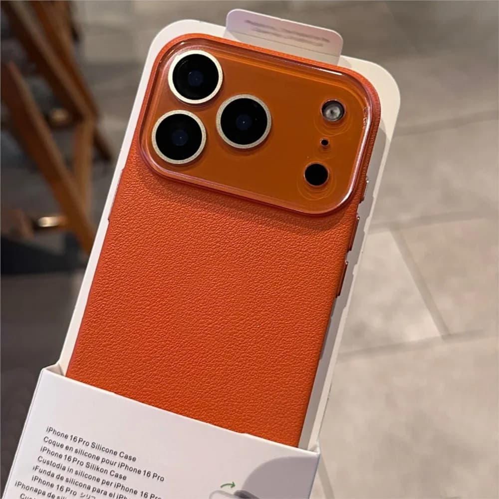 Custodia per fotocamera in vetro duro HD di lusso per iPhone 17 Air 16 15 14 13 12 11 Pro Max Plus Custodia rigida in pelle per PC Armatura antiurto Funda