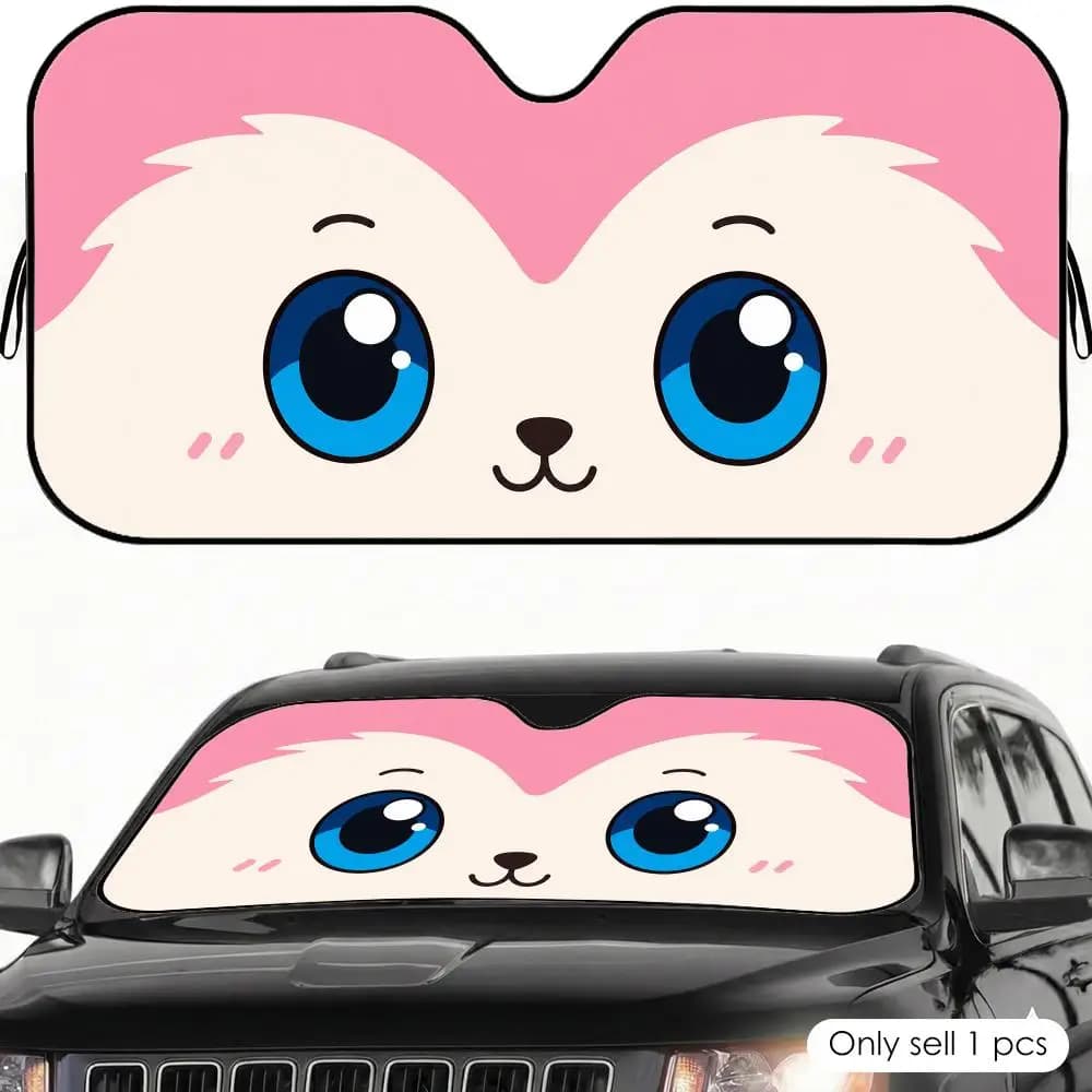 Cute little animal eyes Sun Visor Car Sun Shade Front Windshield Coverings Blocker Auto Protector Window Visor Screen Cover