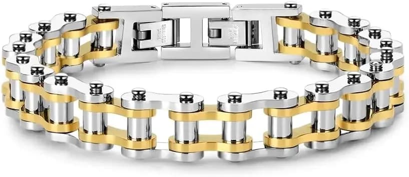 Stainless Steel Bike Chain Link Bracelet for Men - Fashionable and Versatile Motorcycle Chain - Holiday/Anniversary/Valentine's Day Gift