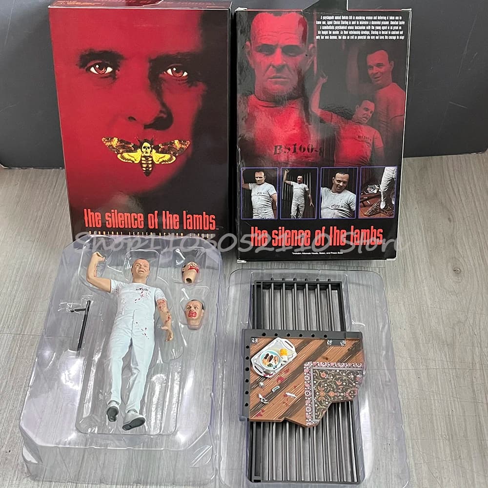 NECA Hannibal Figura Anime Silenzio degli Agnelli Abito bianco Action Figure Giocattoli horror Modello Regali per bambole