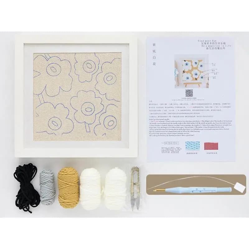 Punch Needle Embroidery Kit Easy Art Work Decor Kits Complete Punch Embroidery Needle Kit For Beginners, Girls, Adults