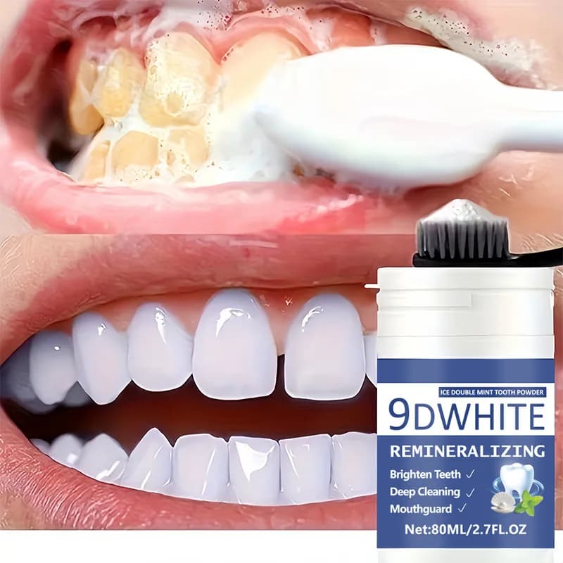9D Purple Teeth Whitening Powder 80ml Deep Cleaning Tooth Cleaning Powder, Fresh Breath Toothpaste Dental Care Products
