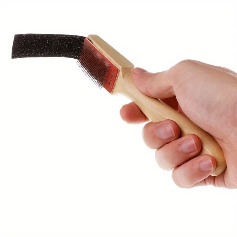 Strumento per la pulizia della spazzola per scarpe da ballo in legno con manico lungo da 1 pezzo