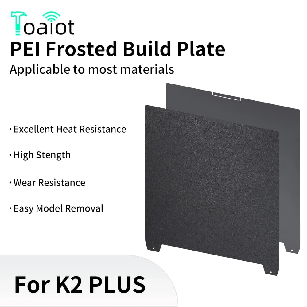 Toaiot Per K2 PLUS PEI Piastra di Costruzione Smerigliata 370x370mm Ad Alta Resistenza E Resistenza All'usura Per Parti Della Stampante 3D K2 Plus