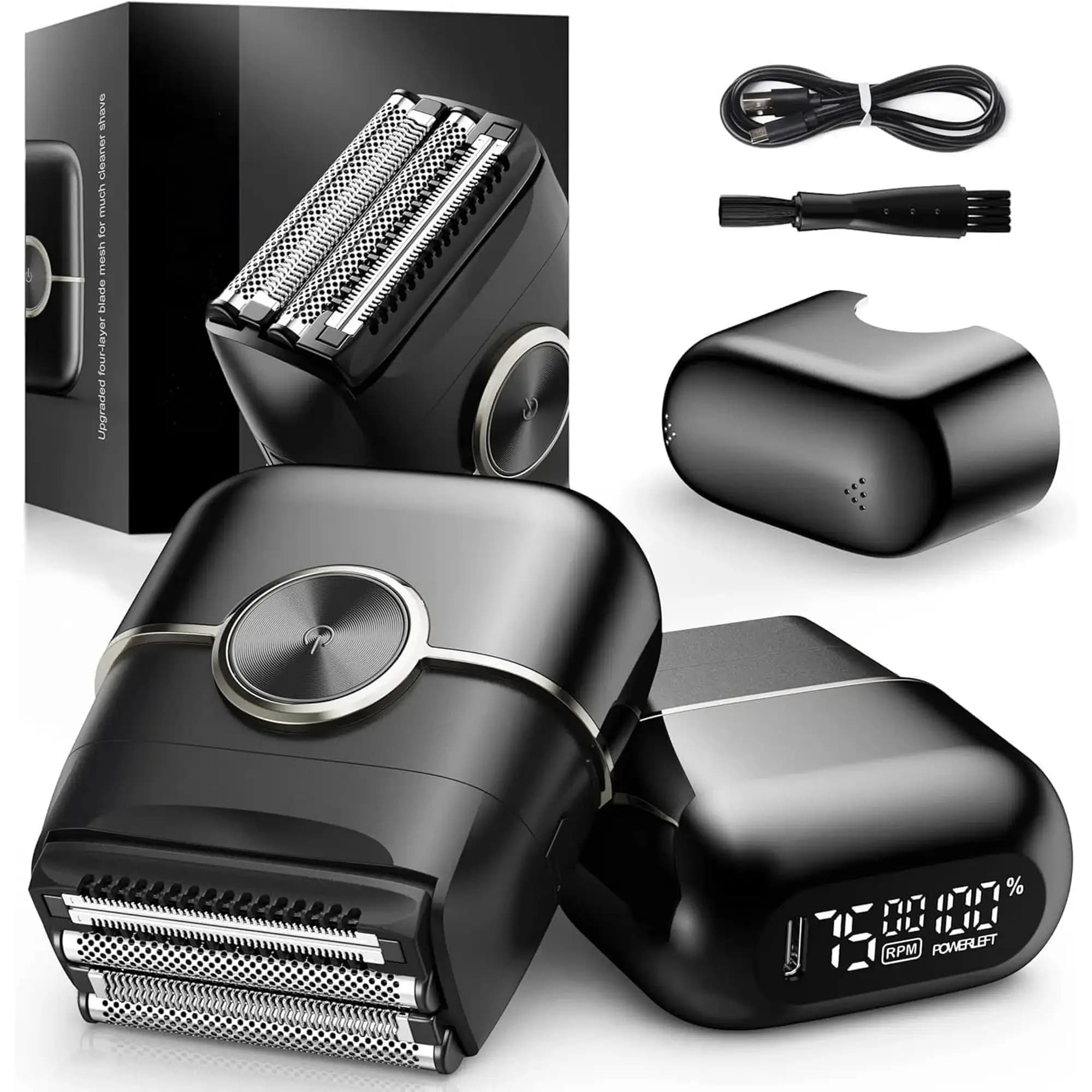 Sweker Electric Razor for Man 4 Blades Head Floating Razor Raincoat Wet Dry Barba Trimmer Portable Mini Electric Razor