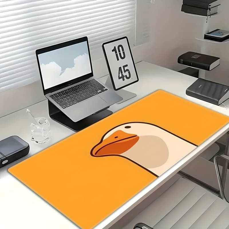 Tappetino per Mouse con Simpatico Cartone Animato di Anatre, Grande 900x400mm, Base Antiscivolo in Gomma, Tappetino da Scrivania per Gaming, Accessori per Computer e Laptop da Ufficio
