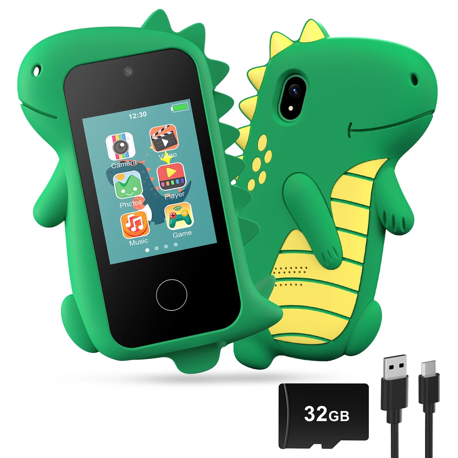 Bambini Smart Phone Giocattoli Cartoon Touchscreen Telefono cellulare Giocattolo Lettore MP3 portatile Fotocamera digitale Giocattolo per ragazze Ragazzi di età 3-8 anni
