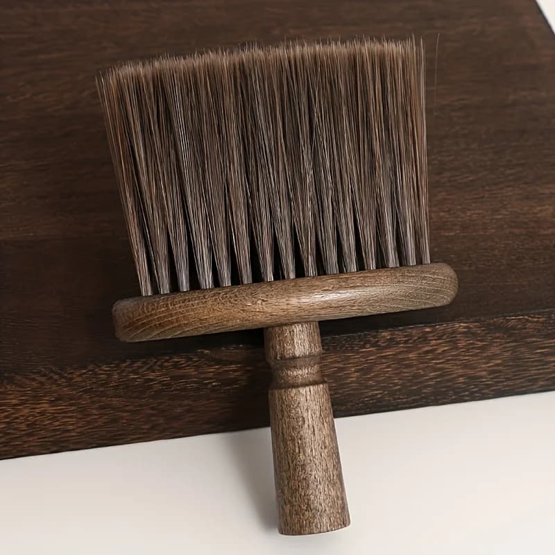 Walnut wood coffee grinder cleaning brush: soft bristles, multipurpose for keyboards, laptops, cameras and interior cars