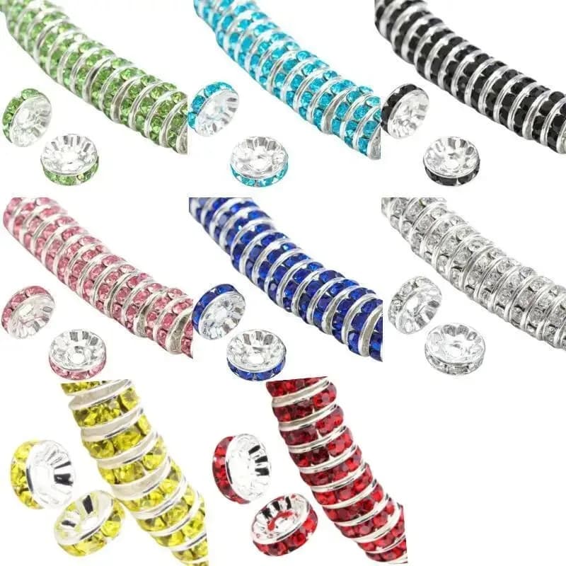 50 pcs 6mm rhinestone bracelet diy necklace accessories loose spacer beads for creating handmade accessories jewelry