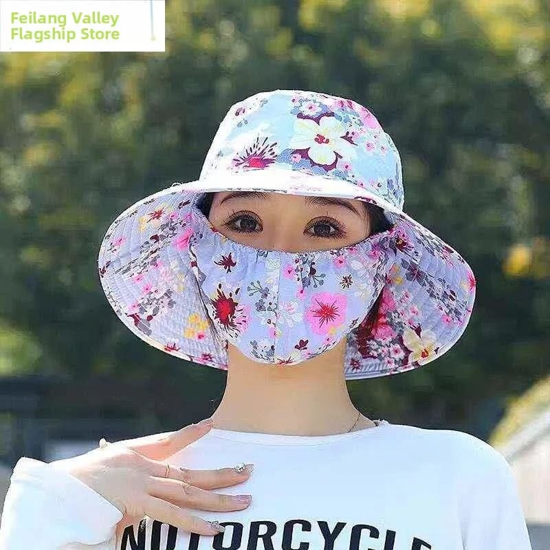 Cappello da donna per protezione solare, anti-UV, da ciclismo, antivento, maschera per lavoro agricolo, sport all'aperto, fitness, nuoto, equipaggiamento da spiaggia