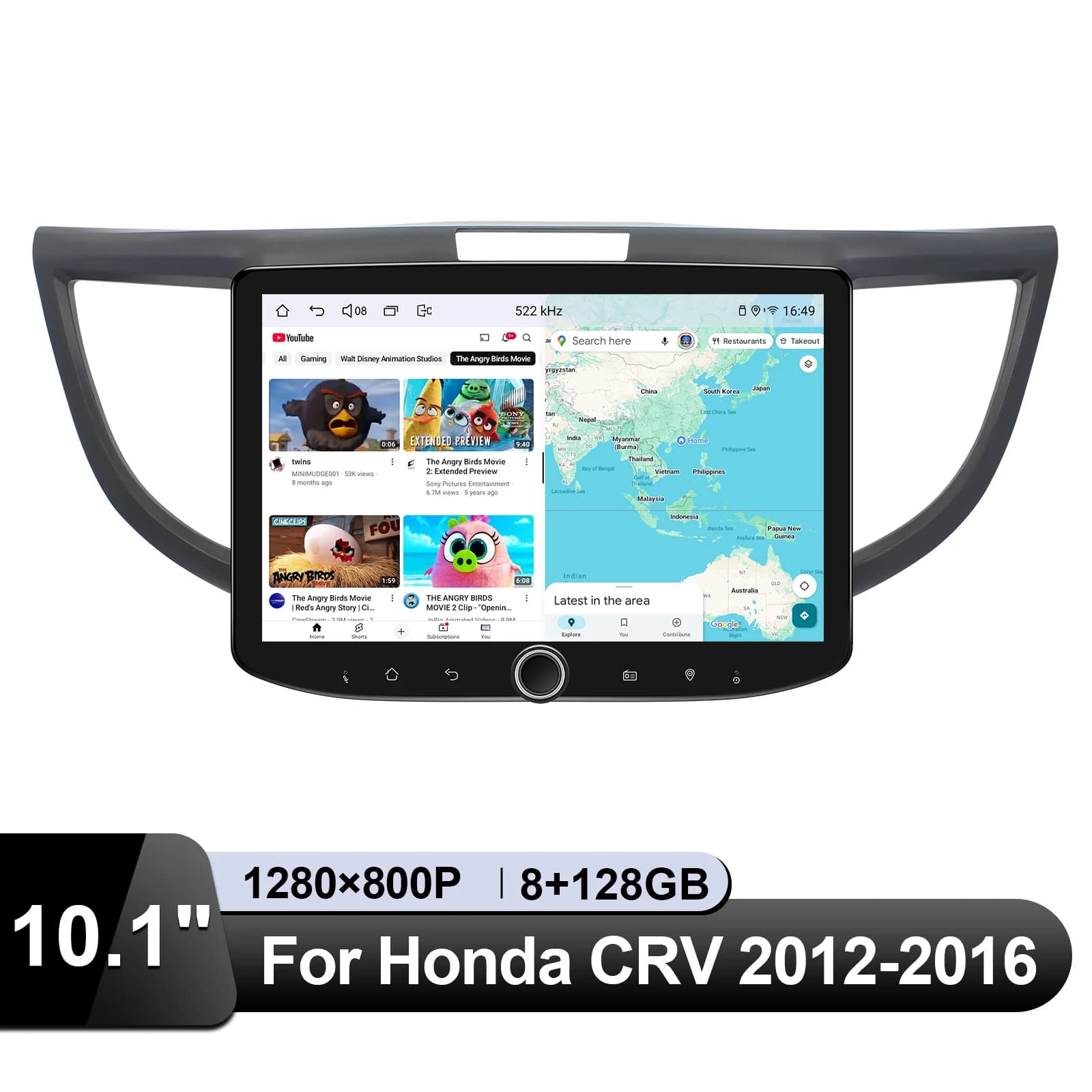 10.1 ''HD Touchscreen Autoradio Radio per Honda CRV 2012-2016 Android Auto/CarPlay Bluetooth GPS Navigazione Manopola Inferiore
