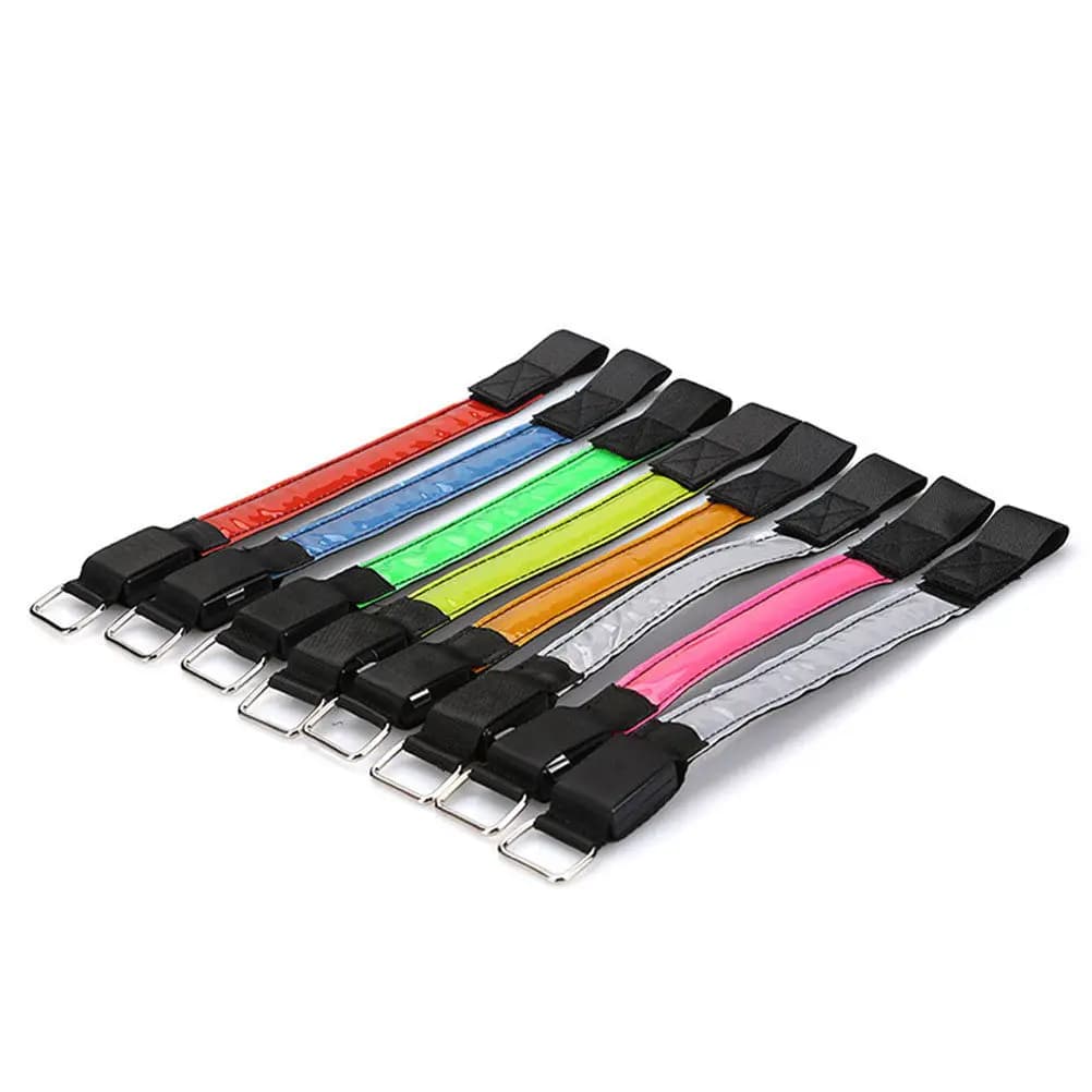 2Pcs LED Safety Belt Light Reflective Armband Night Running Glow Strap Outdoor Sports Reflective Safety Belt Light