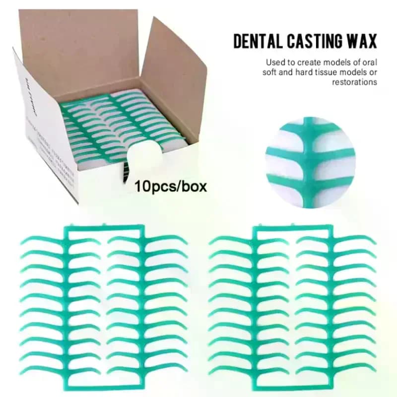 1 Box Dental Lab Wax Mesh Square Grid With Hole Sheet For Cast Metal Partial Design